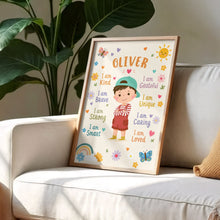 Load image into Gallery viewer, Personalized Kids Affirmations Custom Vertical Poster Art
