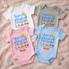Load image into Gallery viewer, Personalized Baby Onesie Custom Name First Beach Vacation Gift
