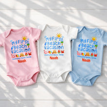 Load image into Gallery viewer, Personalized Baby Onesie Custom Name First Beach Vacation Gift

