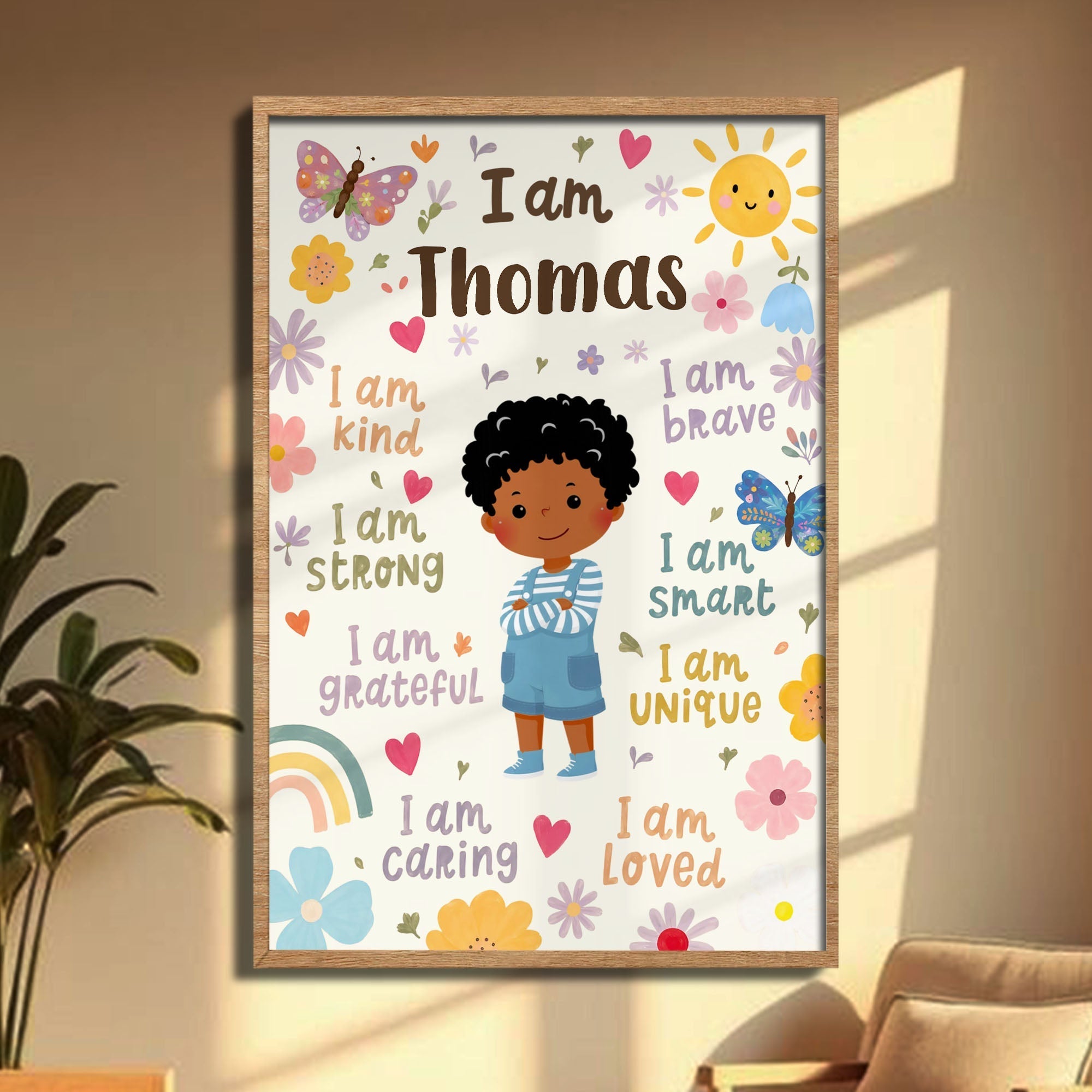 Personalized Vertical Poster Custom Name Affirmations for Kids