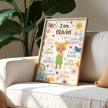 Load image into Gallery viewer, Personalized Vertical Poster Custom Name Affirmations for Kids
