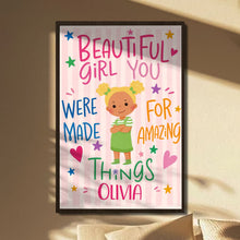 Load image into Gallery viewer, Personalized Vertical Poster Custom Name Gift for Kids Stars Hearts
