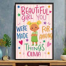 Load image into Gallery viewer, Personalized Vertical Poster Custom Name Gift for Kids Stars Hearts
