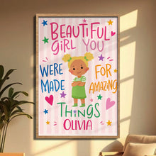 Load image into Gallery viewer, Personalized Vertical Poster Custom Name Gift for Kids Stars Hearts
