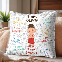 Load image into Gallery viewer, Personalized Kids Affirmation Pillow Custom Name Gift Decorative
