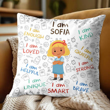 Load image into Gallery viewer, Personalized Kids Affirmation Pillow Custom Name Gift Decorative
