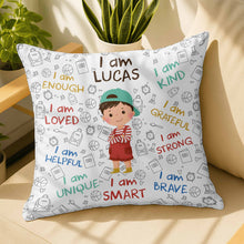 Load image into Gallery viewer, Personalized Kids Affirmation Pillow Custom Name Gift Decorative

