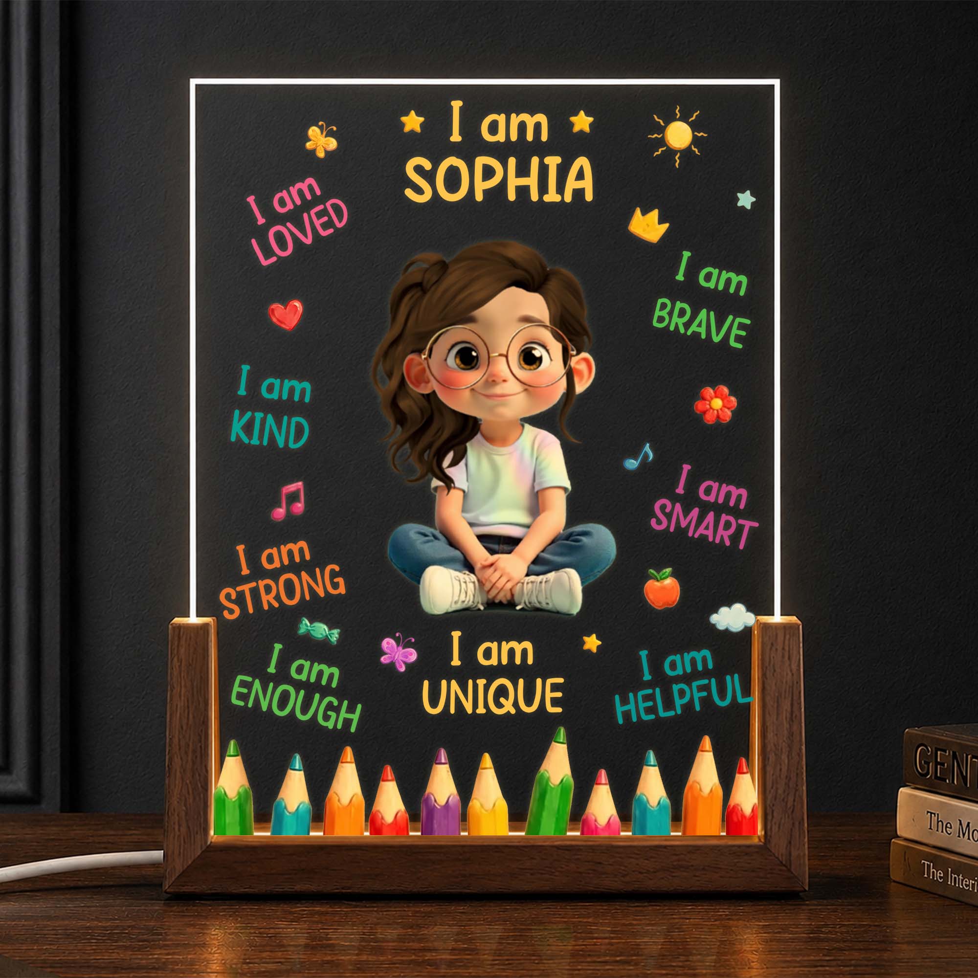 Personalized Acrylic Night Light Custom Name Gift for Kids