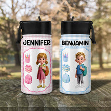 Load image into Gallery viewer, Personalized Kids Water Bottle Custom Name Foldable Straw BPA-Free Gift for Boys
