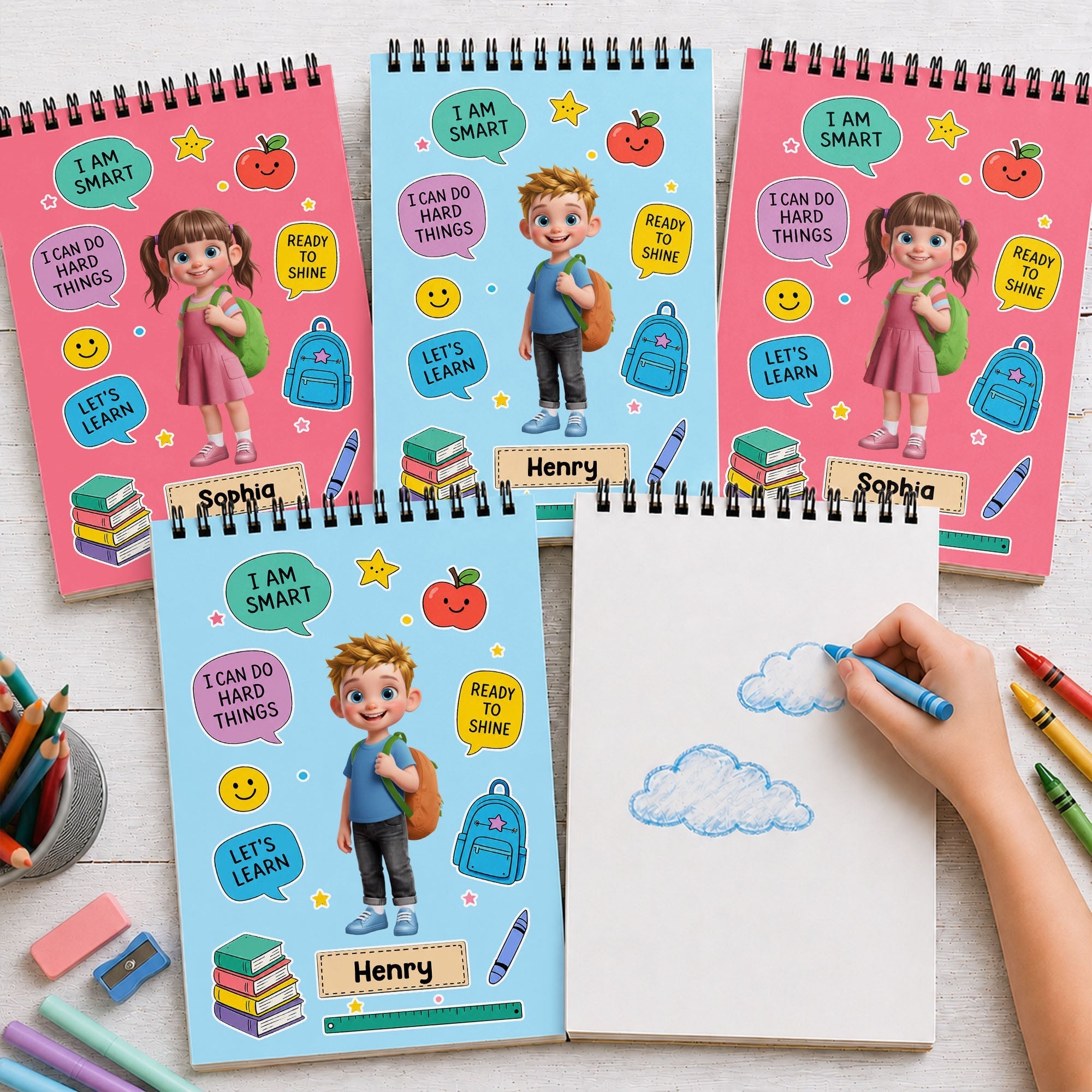Personalized Sketch Book Custom Name Gift for Boys Kids
