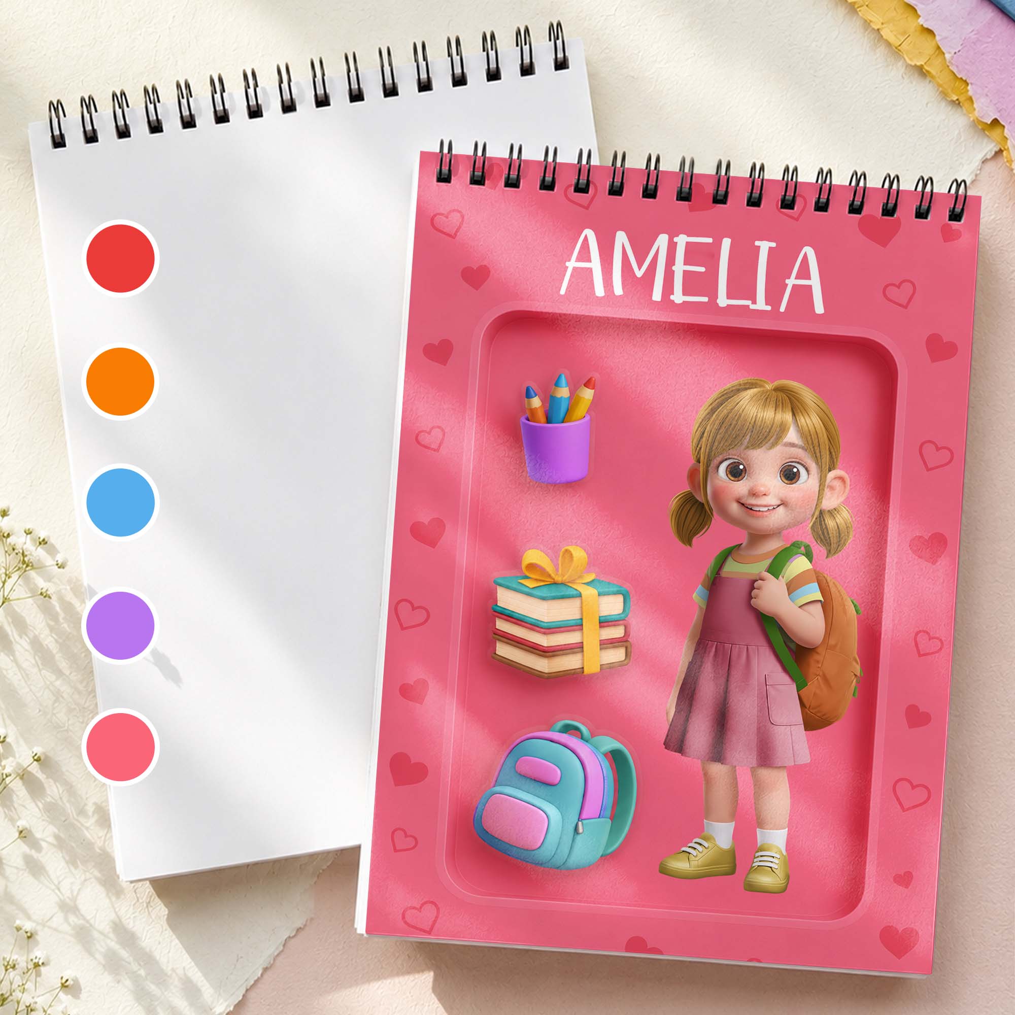 Personalized Sketch Book Custom Name Gift for Students
