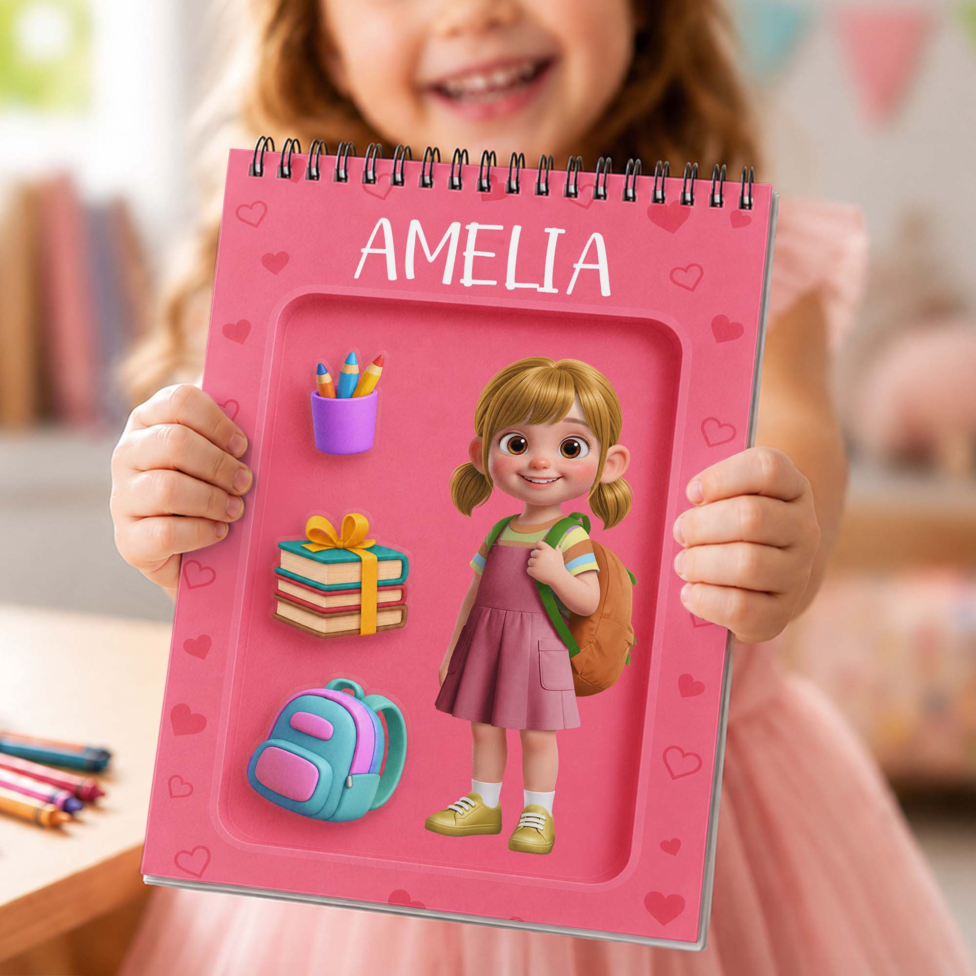 Personalized Sketch Book Custom Name Gift for Students