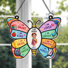 Load image into Gallery viewer, Personalized Butterfly Affirmation Suncatcher for Kids Custom Name Gift
