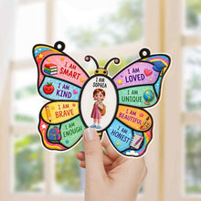 Load image into Gallery viewer, Personalized Butterfly Affirmation Suncatcher for Kids Custom Name Gift
