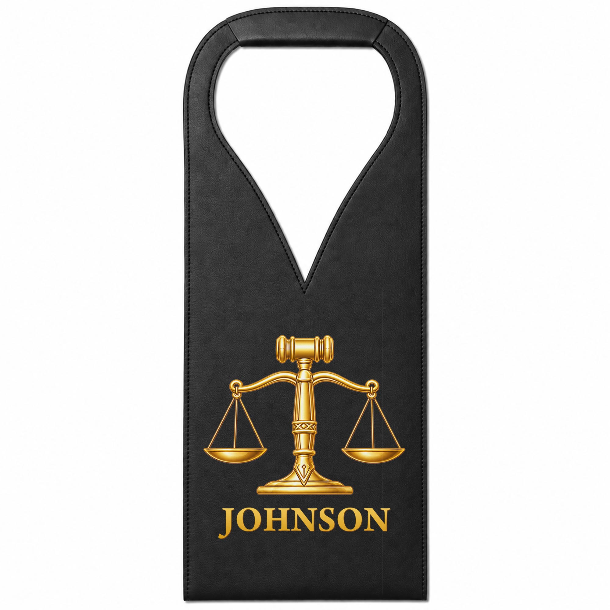 Personalized Leather Wine Bag Custom Name Gift for Lawyer