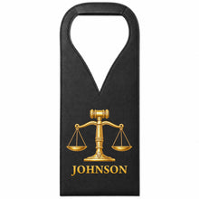 Load image into Gallery viewer, Personalized Leather Wine Bag Custom Name Gift for Lawyer
