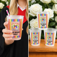 Load image into Gallery viewer, Personalized Rainbow Stripes Frosted Cups Gift for Pride Month

