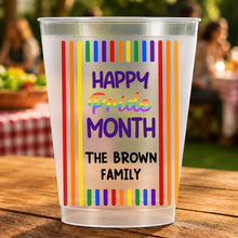 Load image into Gallery viewer, Personalized Rainbow Stripes Frosted Cups Gift for Pride Month
