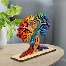 Load image into Gallery viewer, Personalized Love Is Love Rainbow Wood Plaque Custom Gift for Couples
