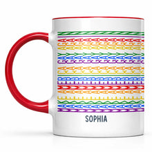 Load image into Gallery viewer, Personalized Accent Mug Custom Name Rainbow Pride Gift for Friends
