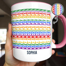 Load image into Gallery viewer, Personalized Accent Mug Custom Name Rainbow Pride Gift for Friends

