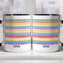 Load image into Gallery viewer, Personalized Accent Mug Custom Name Rainbow Pride Gift for Friends
