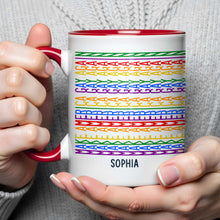 Load image into Gallery viewer, Personalized Accent Mug Custom Name Rainbow Pride Gift for Friends
