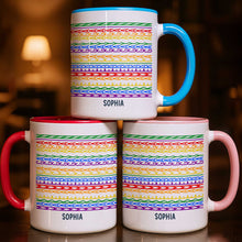 Load image into Gallery viewer, Personalized Accent Mug Custom Name Rainbow Pride Gift for Friends
