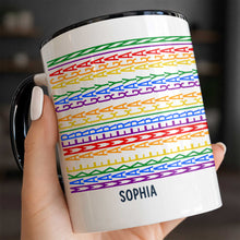 Load image into Gallery viewer, Personalized Accent Mug Custom Name Rainbow Pride Gift for Friends
