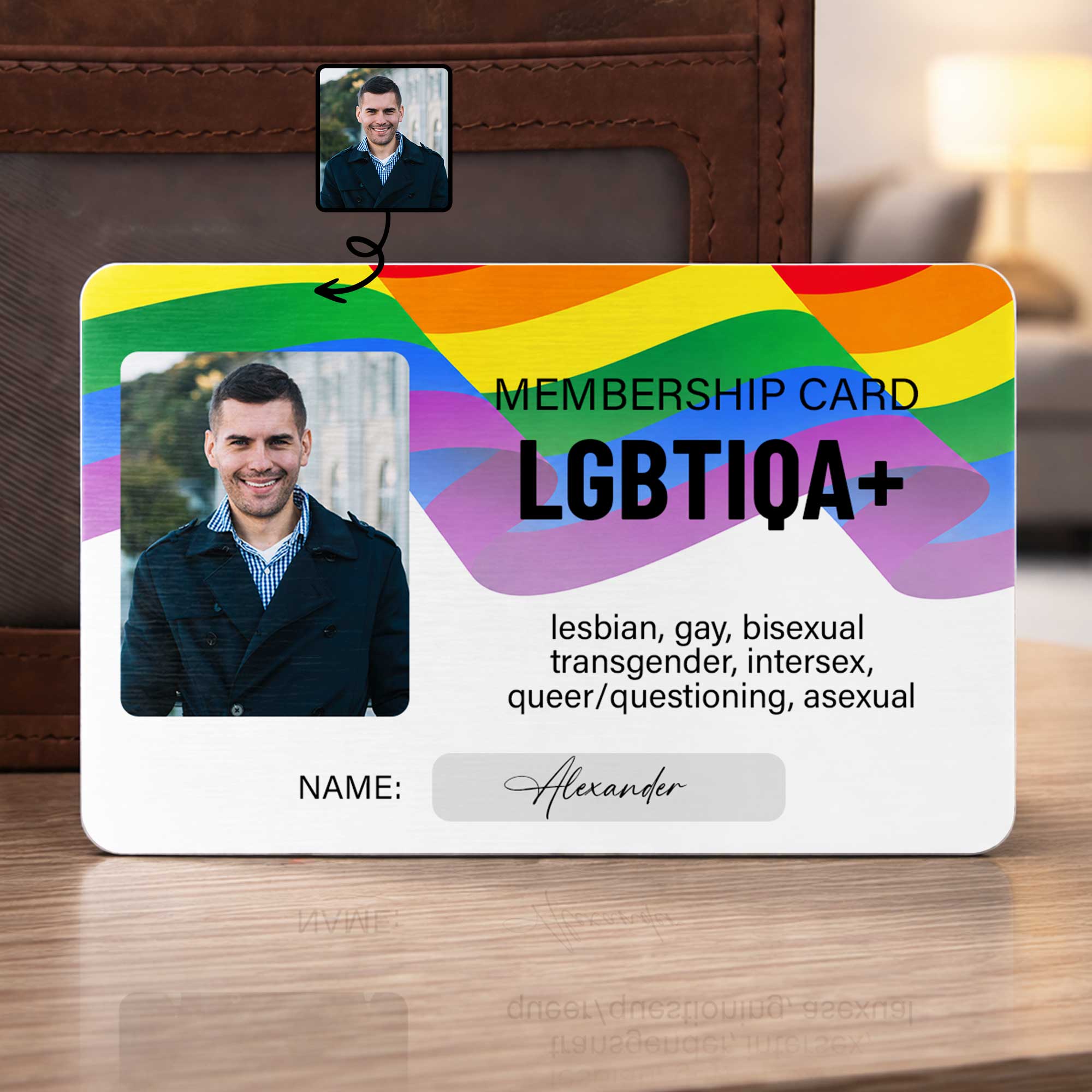 Personalized Rainbow Wallet Card Custom Photo Gift for LGBT