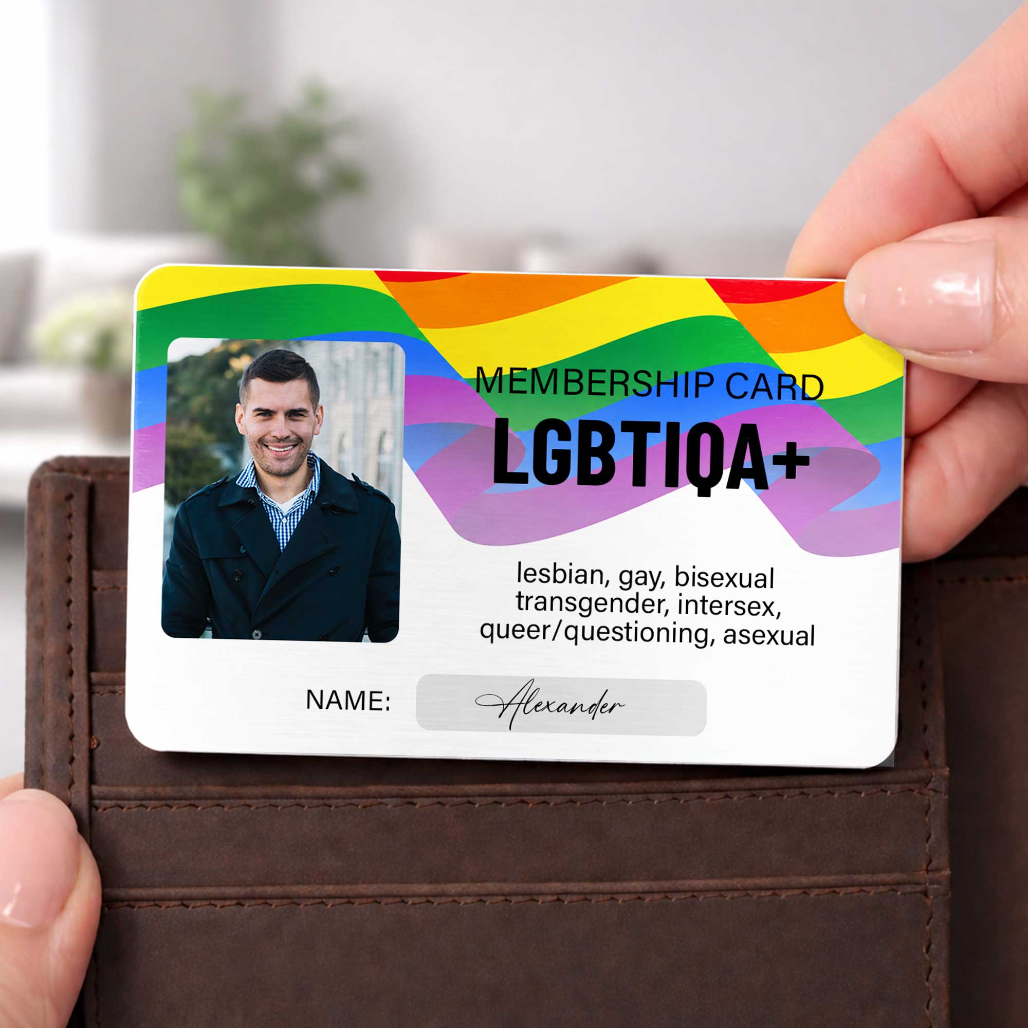 Personalized Rainbow Wallet Card Custom Photo Gift for LGBT