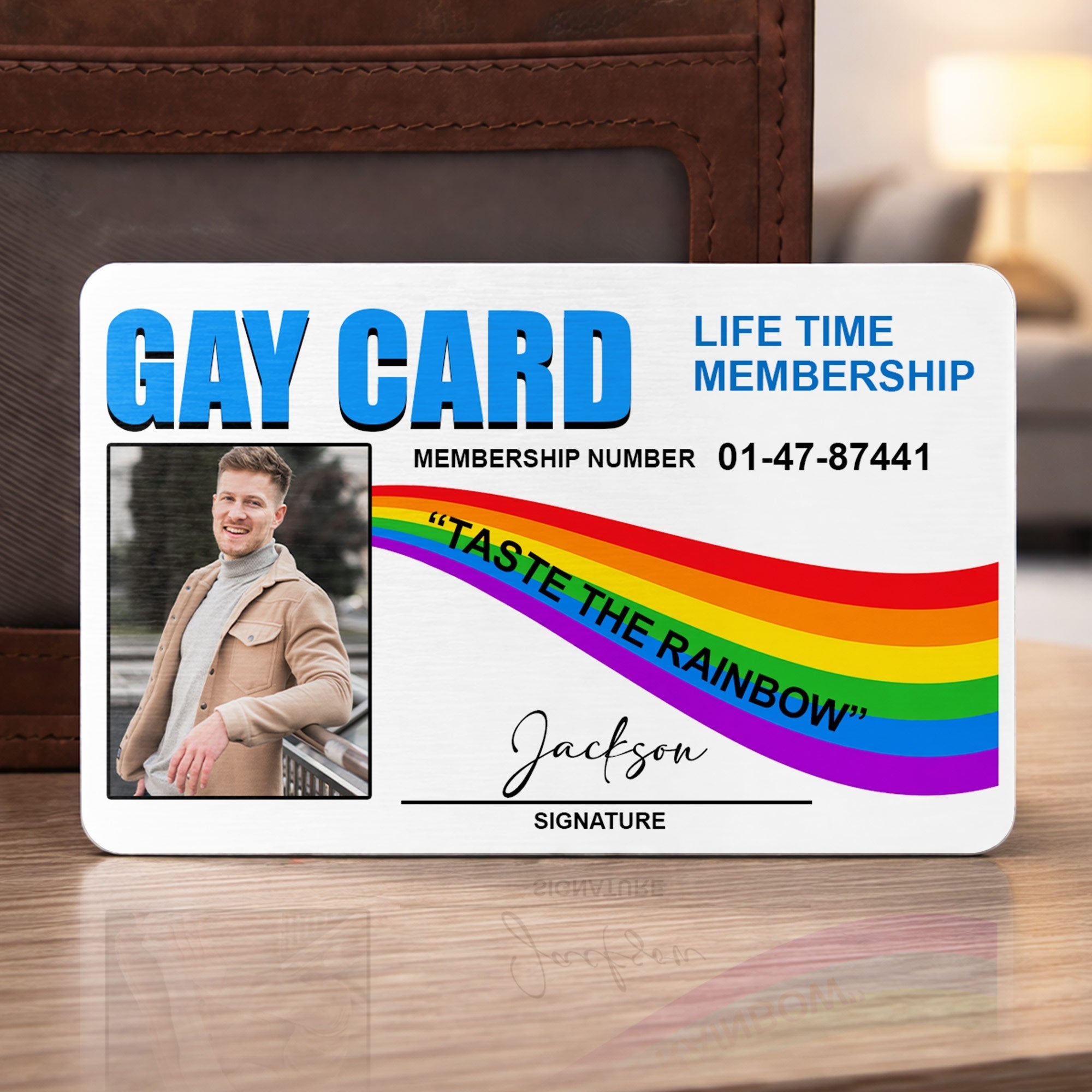 Personalized Rainbow Aluminum Wallet Card Custom Name Gift for LGBT