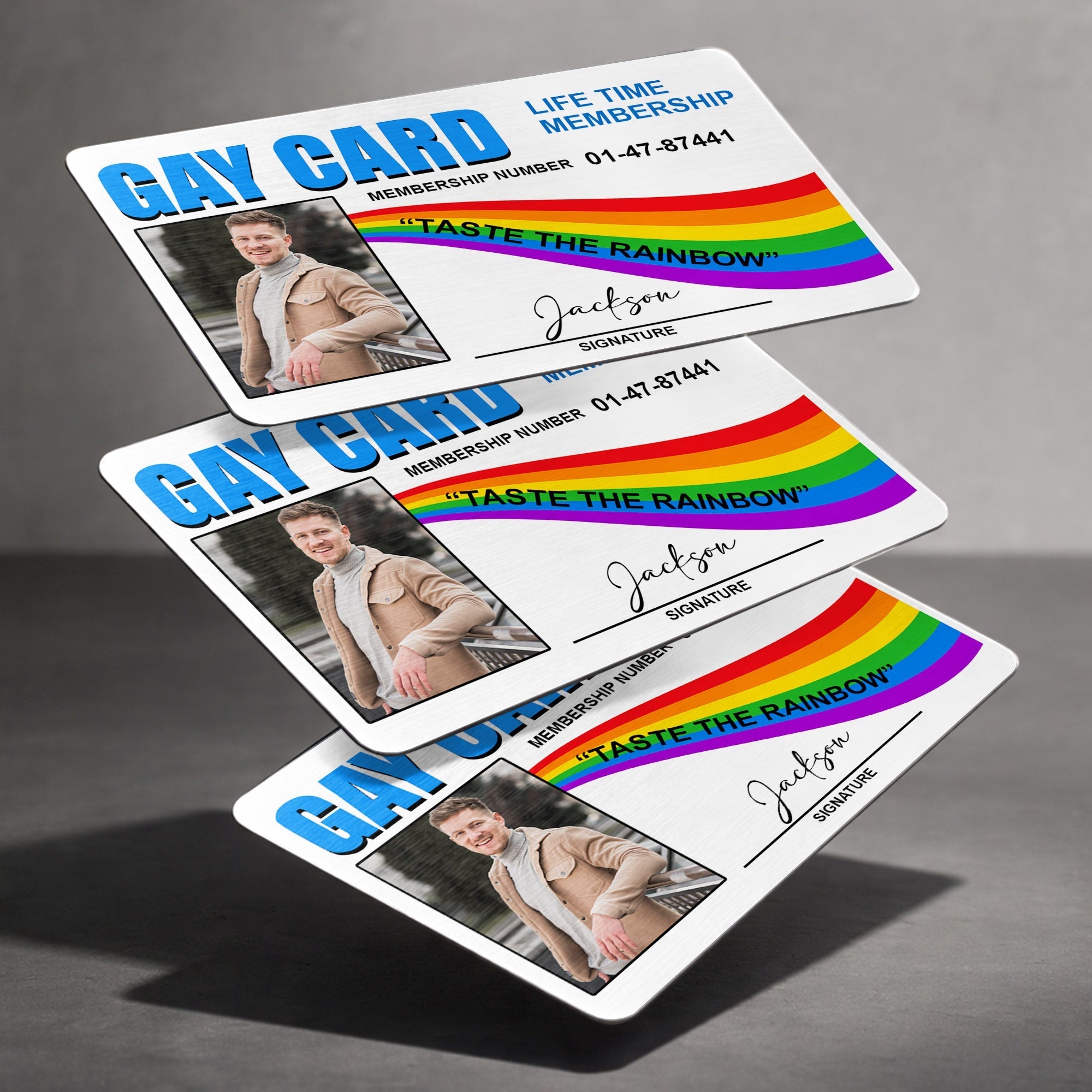 Personalized Rainbow Aluminum Wallet Card Custom Name Gift for LGBT
