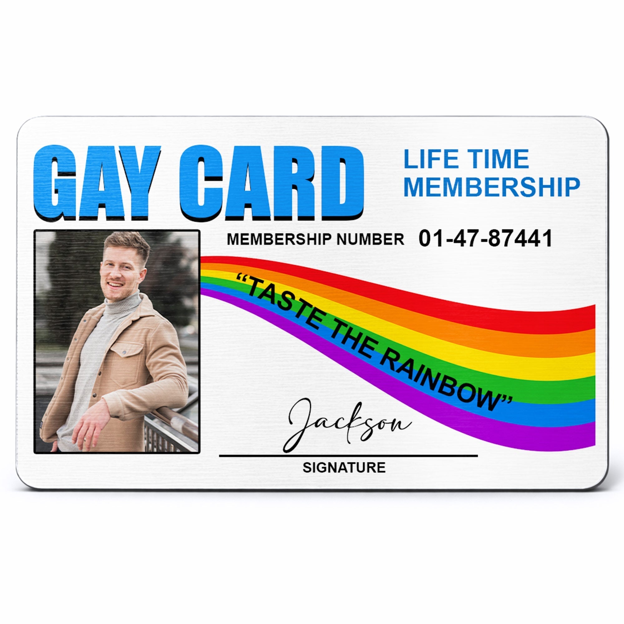 Personalized Rainbow Aluminum Wallet Card Custom Name Gift for LGBT