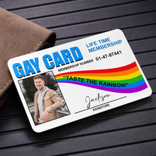 Load image into Gallery viewer, Personalized Rainbow Aluminum Wallet Card Custom Name Gift for LGBT
