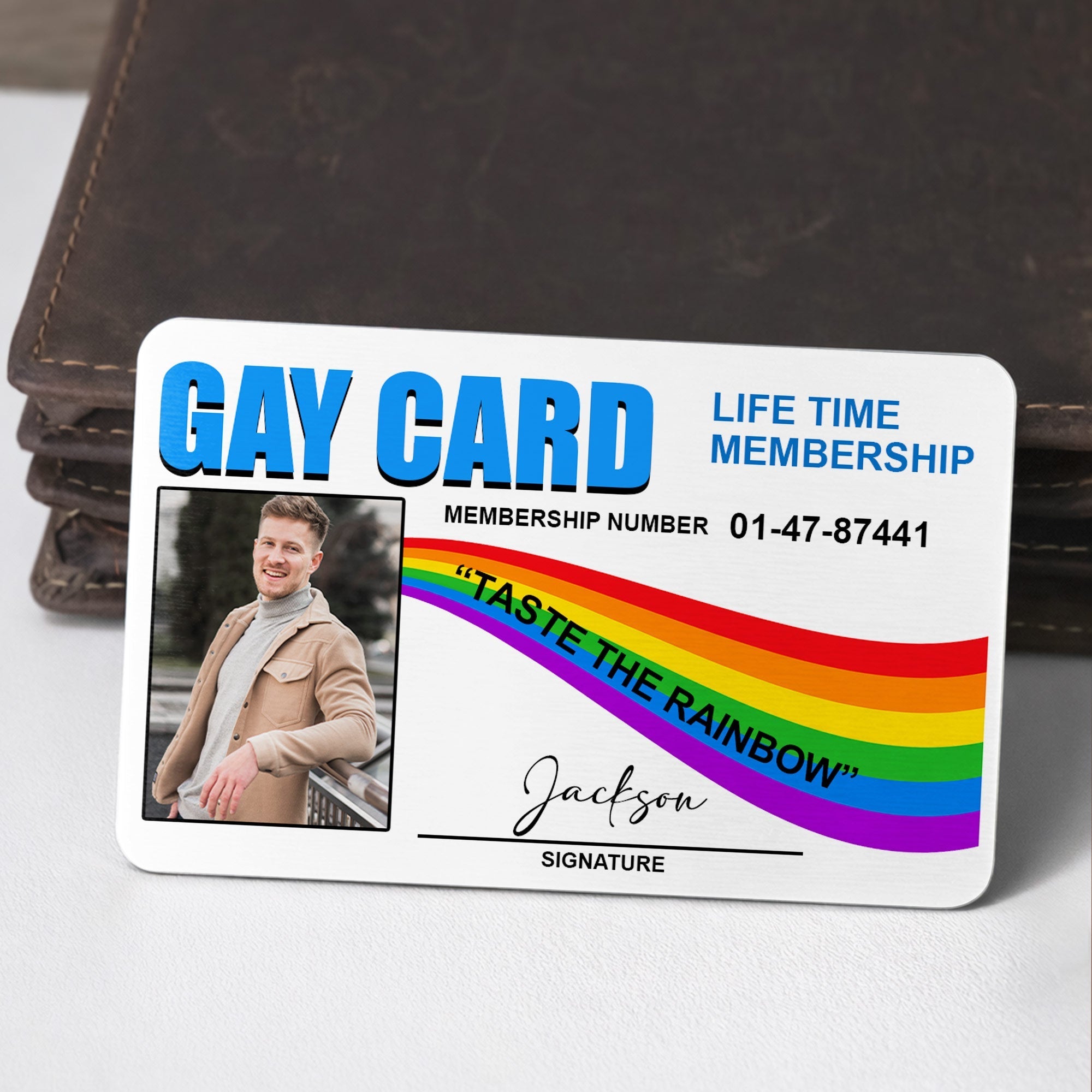Personalized Rainbow Aluminum Wallet Card Custom Name Gift for LGBT
