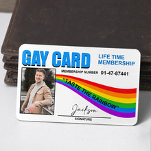 Load image into Gallery viewer, Personalized Rainbow Aluminum Wallet Card Custom Name Gift for LGBT
