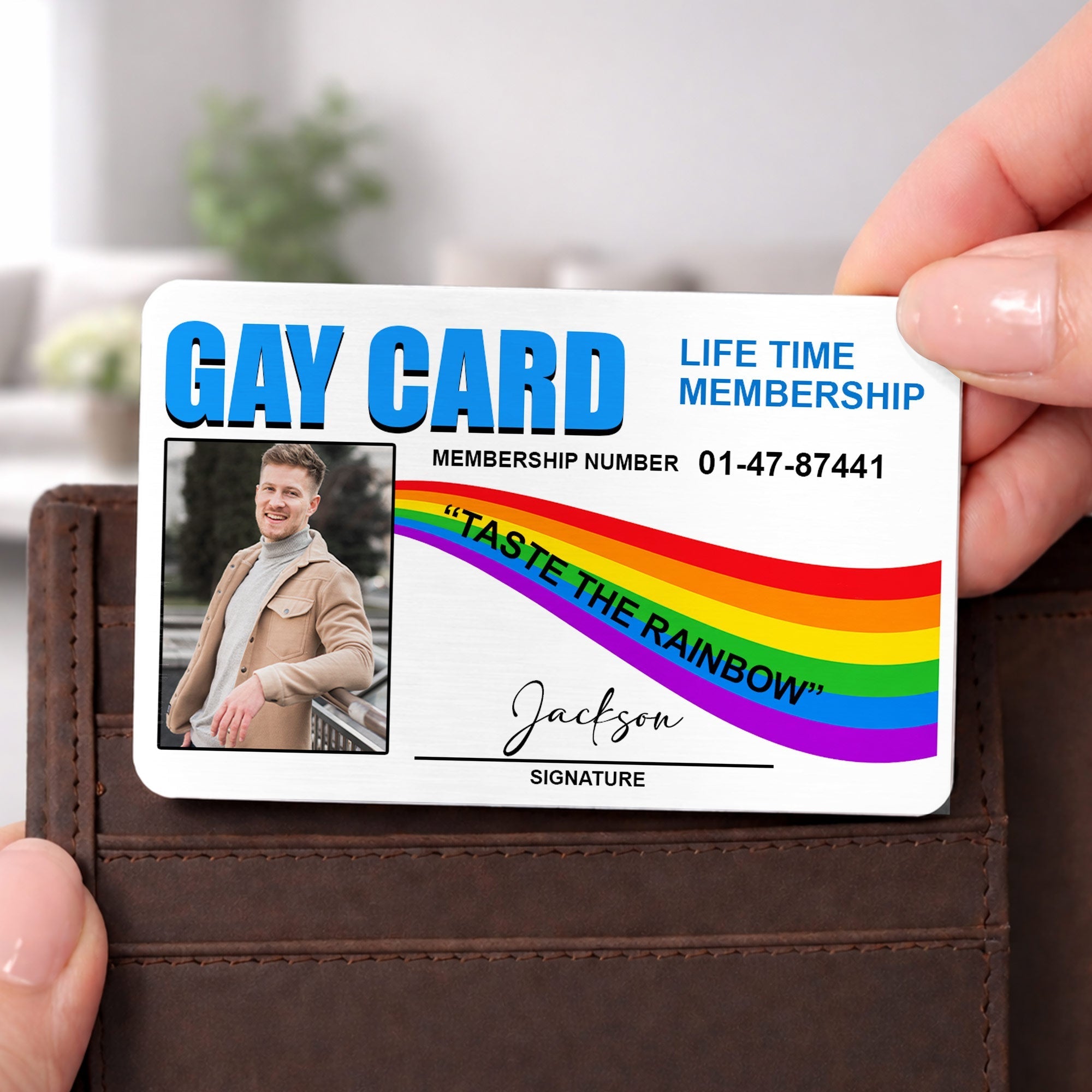 Personalized Rainbow Aluminum Wallet Card Custom Name Gift for LGBT