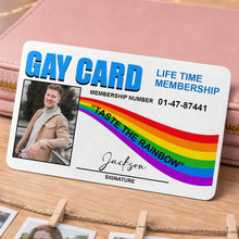 Load image into Gallery viewer, Personalized Rainbow Aluminum Wallet Card Custom Name Gift for LGBT
