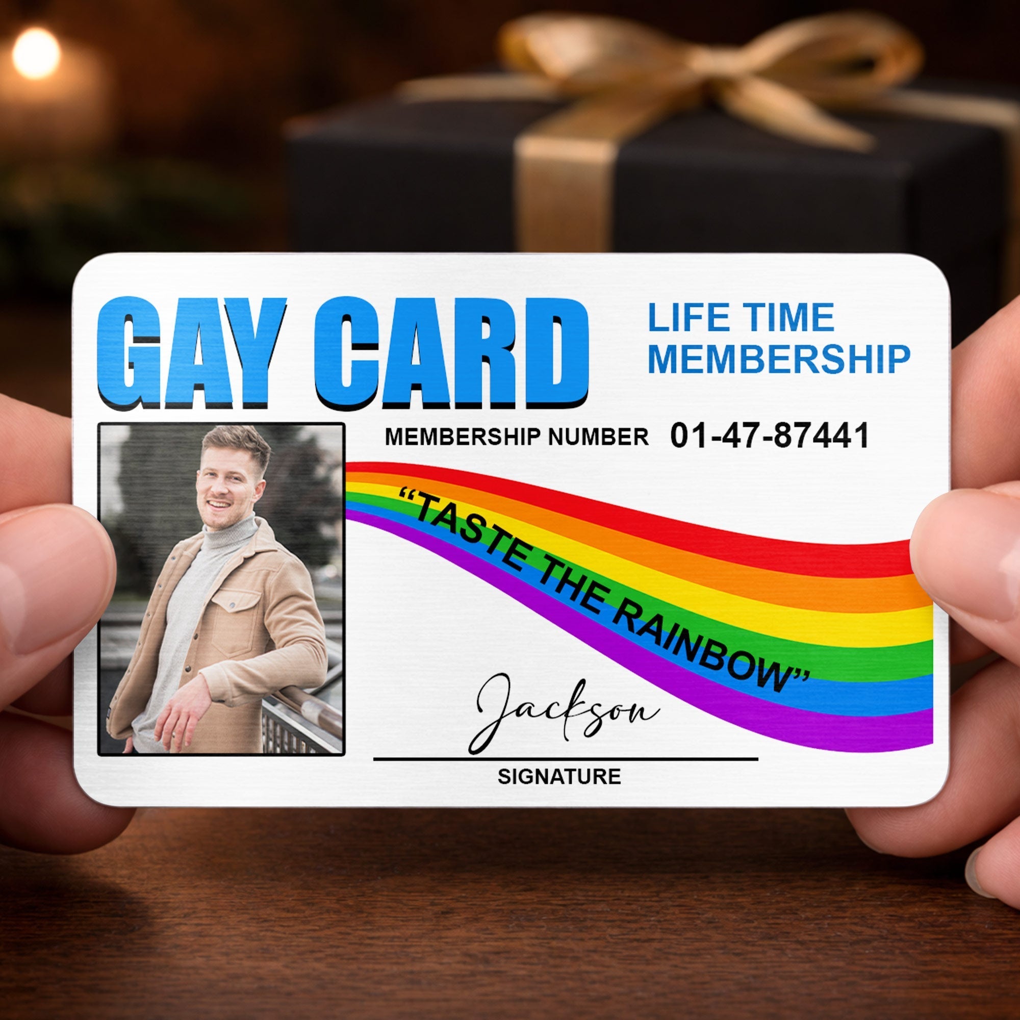 Personalized Rainbow Aluminum Wallet Card Custom Name Gift for LGBT