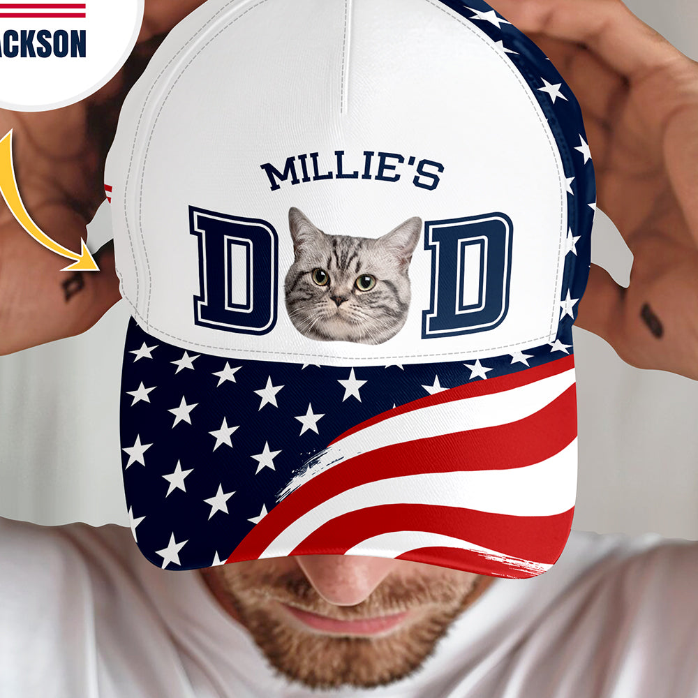 Personalized Dog Cat Photo Cap Custom Gift for Dad