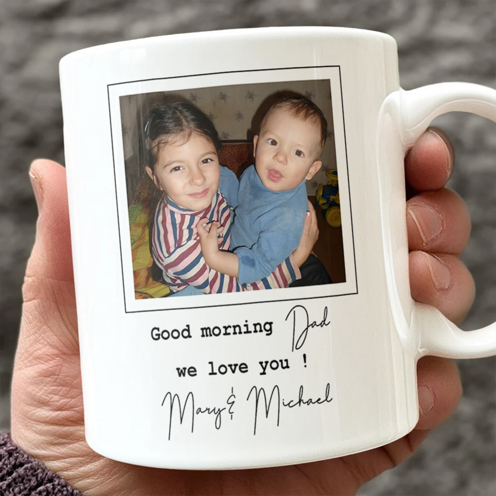 Personalized Photo Coffee Mug Custom Dad We Love You Gift