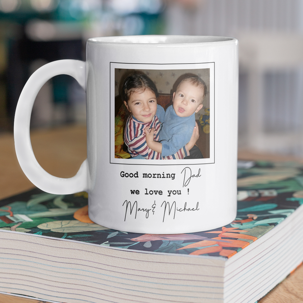 Personalized Photo Coffee Mug Custom Dad We Love You Gift