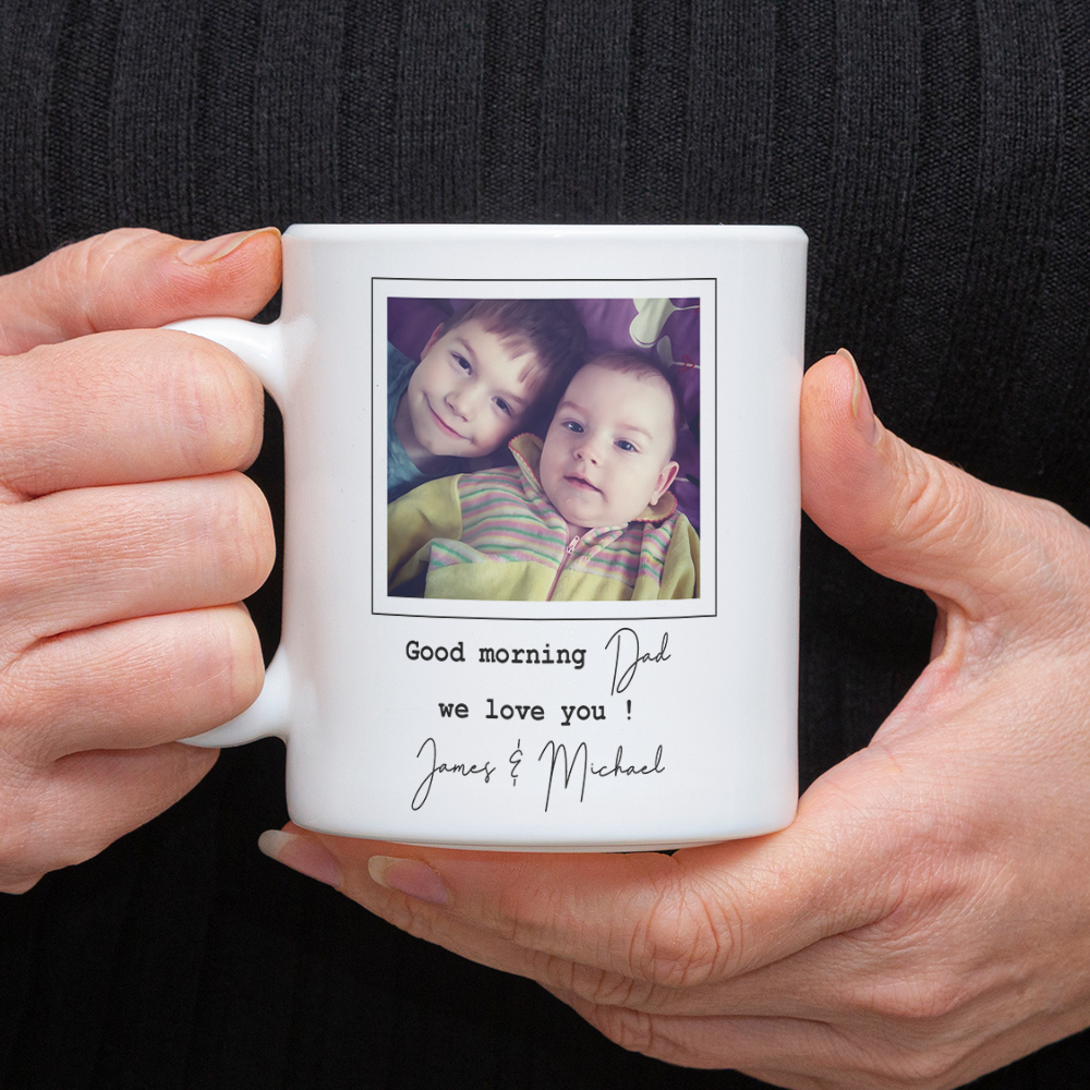 Personalized Photo Coffee Mug Custom Dad We Love You Gift
