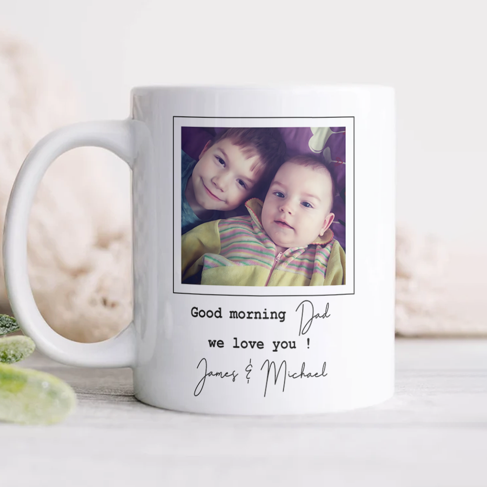 Personalized Photo Coffee Mug Custom Dad We Love You Gift