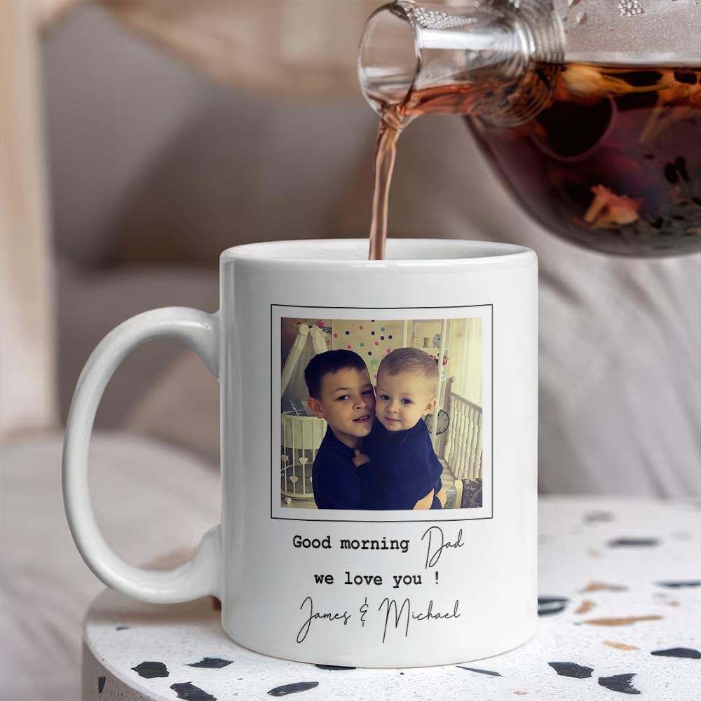 Personalized Photo Coffee Mug Custom Dad We Love You Gift