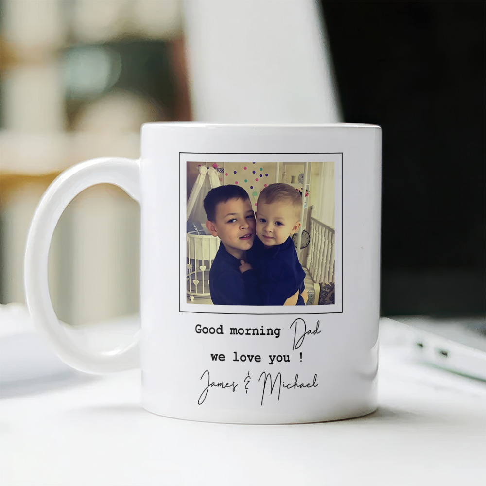 Personalized Photo Coffee Mug Custom Dad We Love You Gift
