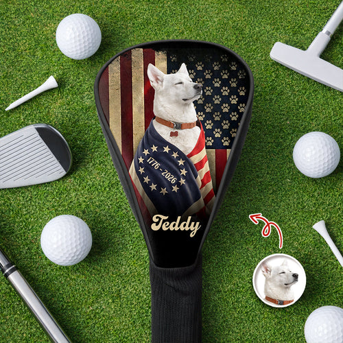 Personalized Dog Photo Golf Club Head Cover Gift for Dog Dad