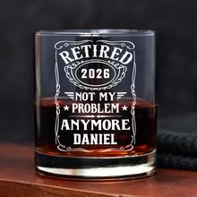 Load image into Gallery viewer, Personalized Retirement Rock Glass Custom Name Gift for Dad
