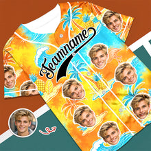 Load image into Gallery viewer, Personalized Tropical Floral Baseball Jersey Custom Photo Gift for Dad
